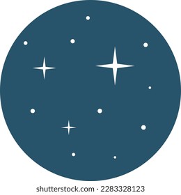 Vector illustration of night starry sky icon.