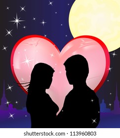 Vector illustration, night visits