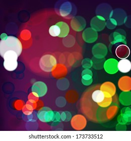 Vector illustration of night_Lights on blurred lights