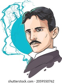  Vector illustration of a Nikola Tesla - portrait