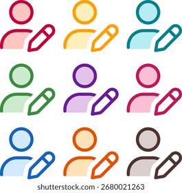 Ilustração vetorial de nove edição colorida do usuário, renderizada em um estilo duotônico limpo com contornos em negrito