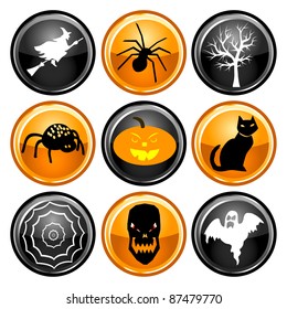 Vector Illustration of nine different Halloween icons.