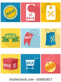 Vector illustration of a nine icons set