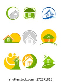 Vector illustration of a nine logos set