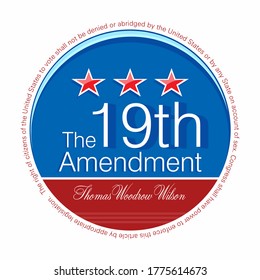 Vector Illustration Of The Nineteenth Amendment To The United States Constitution 