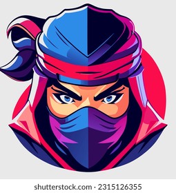 vector illustration of ninja cartoon