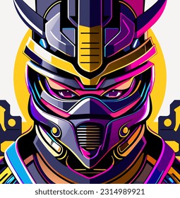 vector illustration of ninja robot