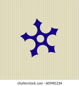 vector Illustration Of ninja star icon in Blue color
