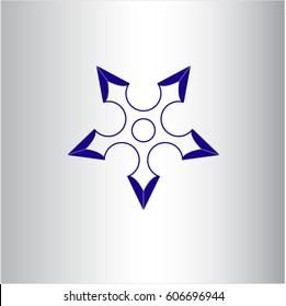 Vector Illustration of Ninja Star symbol in violet color

