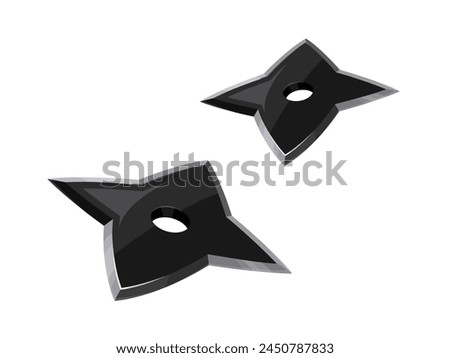 Vector illustration of ninja throwing shuriken
