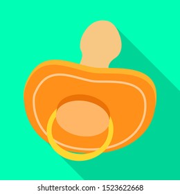 Vector illustration of nipple and pacifier symbol. Graphic of nipple and rubber stock symbol for web.