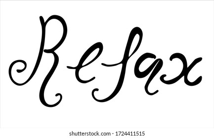 vector illustration no background in doodle style lettering - relax