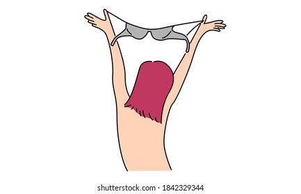 Vector Illustration Of No Bra Day Concept