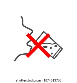 Vector illustration of no drinking water. Non-potable watermark isolated on an editable transparent background.