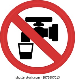 Vector illustration of no drinking water symbol emoticon