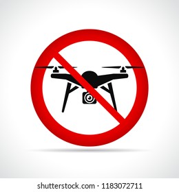 Vector illustration of no drone circle icon