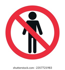Ilustración vectorial sin signo de entrada, no se permite a ninguna persona. No hay hombres.