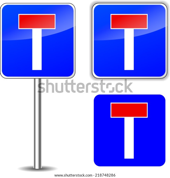 Vector Illustration No Exit Road Sign Stock Vector (Royalty Free) 218748286