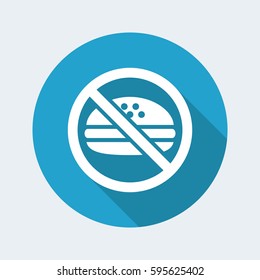 Vector illustration of "no fast-food" icon 