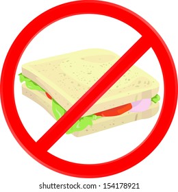 vector illustration no food