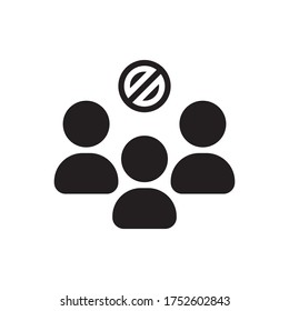 Vector illustration no group icon or logo black color with line design style
