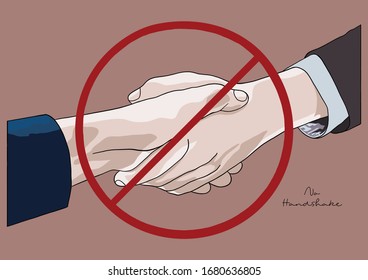 Vector Illustration Of No Handshake