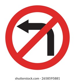 Ilustración vectorial sin señal de tráfico a la izquierda aislada del fondo	
