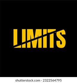 Vector illustration. No limits. Limits word design with crossed lines as " NO" sign