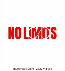 Vector illustration. No Limits. No limits word design with infinity symbol.