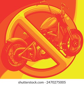 vector illustration of no motorcyle symbol on white background