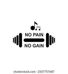 vector illustration No pain no gain inspirational t shirt print typography modern style vector. Print Design for t-shirt, poster, mug. audio. waves