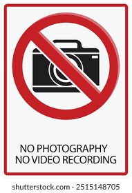 vector illustration of no photography signs