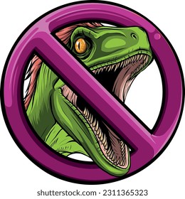 vector illustration of No Raptor Sign on White Background