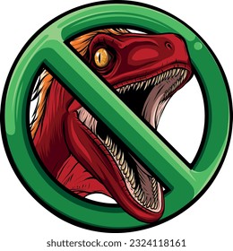 vector illustration of No Raptor Sign on White Background