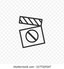 Vector illustration of no recording icon in dark color and transparent background(png).