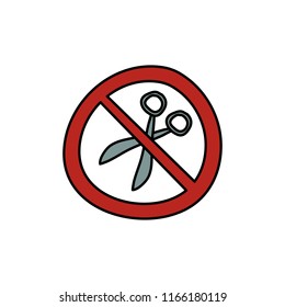Vector illustration. No scissors sign. For no shave November.