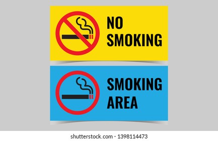 Vector illustration of no smoking and smoking area signage