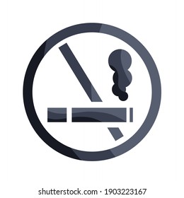 vector illustration of no smoking icon.  illustrations for healthcare and medical, no smoking posters, cancer.  flat minimalist design eps 10