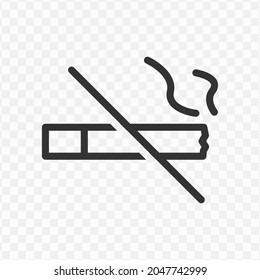 Vector illustration of no smoking icon in dark color and transparent background(png).