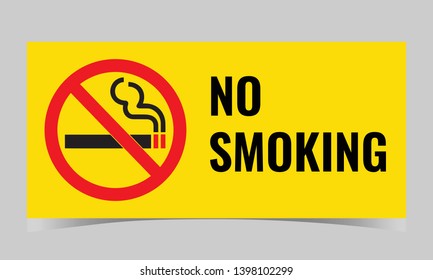 Vector illustration of no smoking sign isolated on grey background