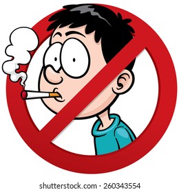 Vector illustration of No smoking sign