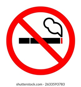 vector illustration of no smoking sign isolated on white background.
