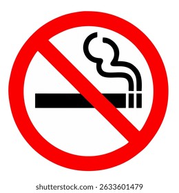 vector illustration of no smoking sign isolated on white background.
