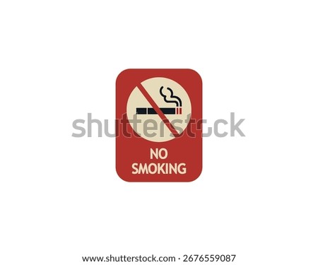 Vector illustration of a no smoking sign	