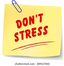 Vector illustration of no stress paper message on white background