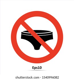 Vector illustration of no swimming red and white sign