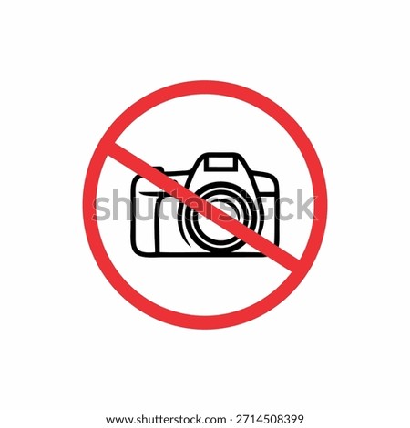vector illustration of a no taking pictures sign