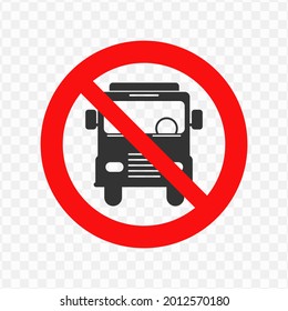 Vector illustration of no trucks allowed icon in dark color and transparent background(png)