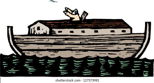 Vector illustration of Noah's ark