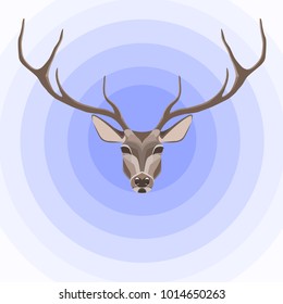 Vector illustration of noble deer